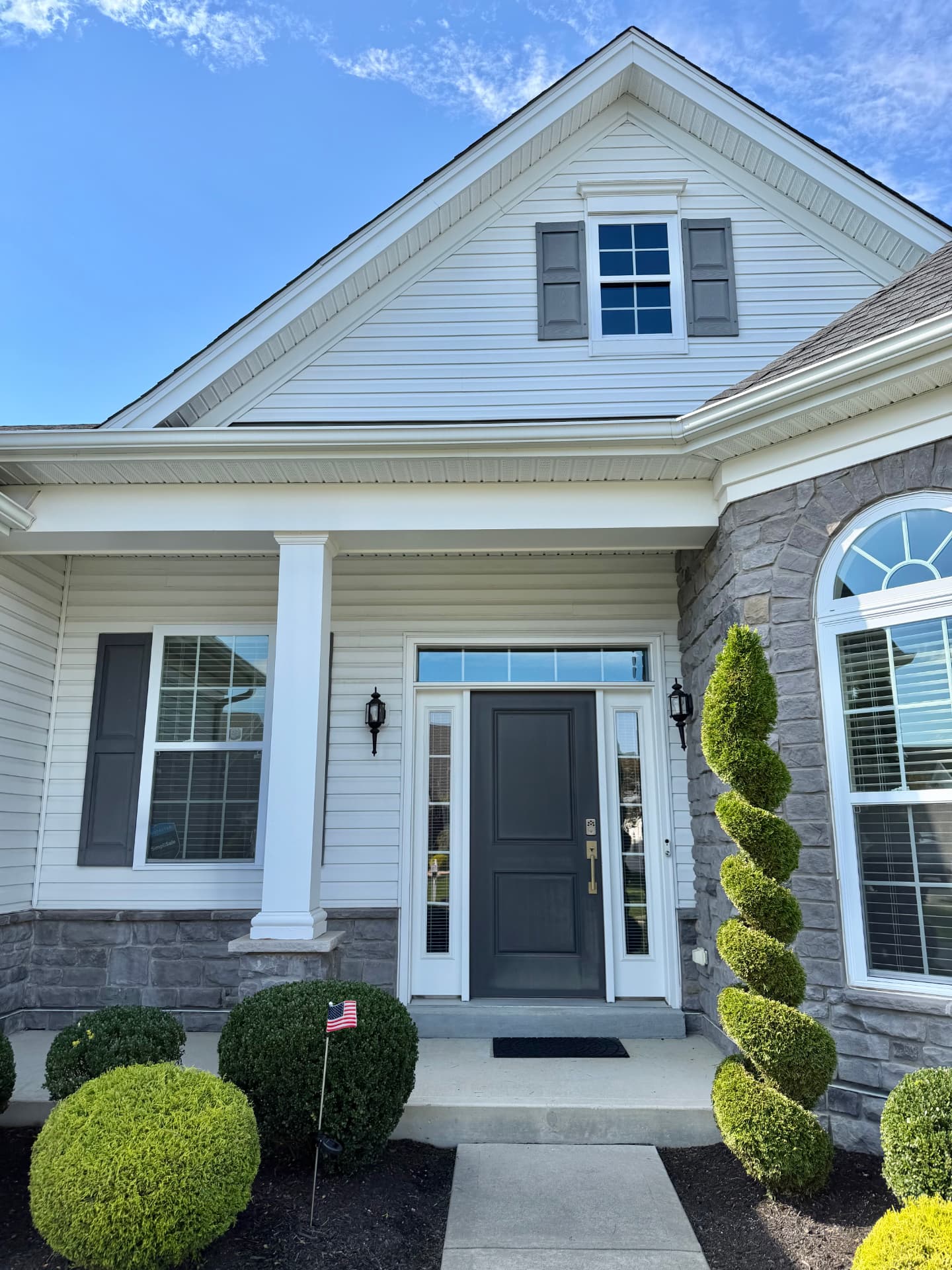 Finished home exterior with fresh paint