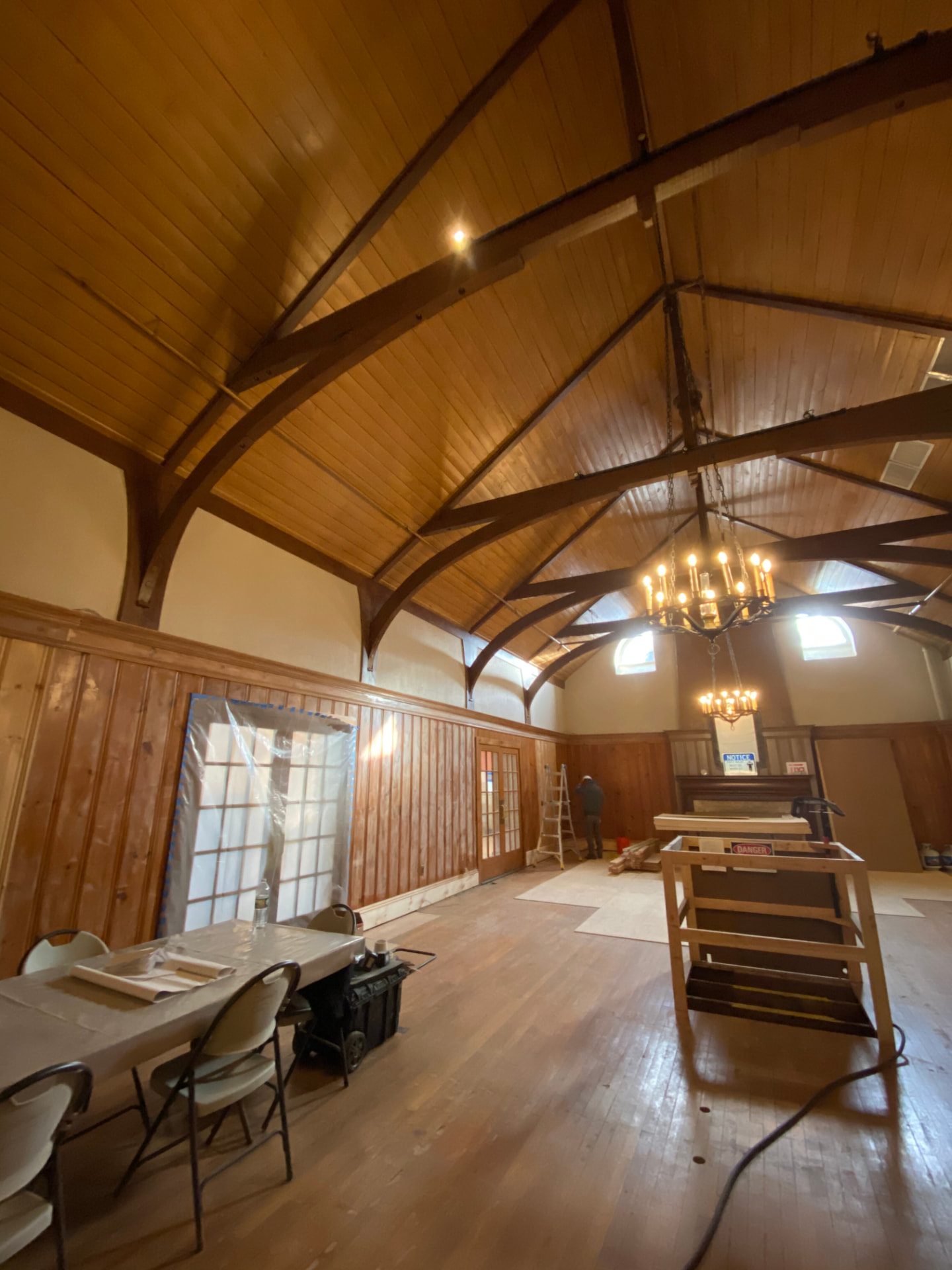 Interior project with vaulted wood ceiling